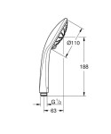 GROHE - Euphoria Sprchová hlavice Massage 110, 3 proudy, chrom 27239000