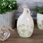 Chic Antique Keramický džbán Floral Verte 27 cm, zelená barva, keramika