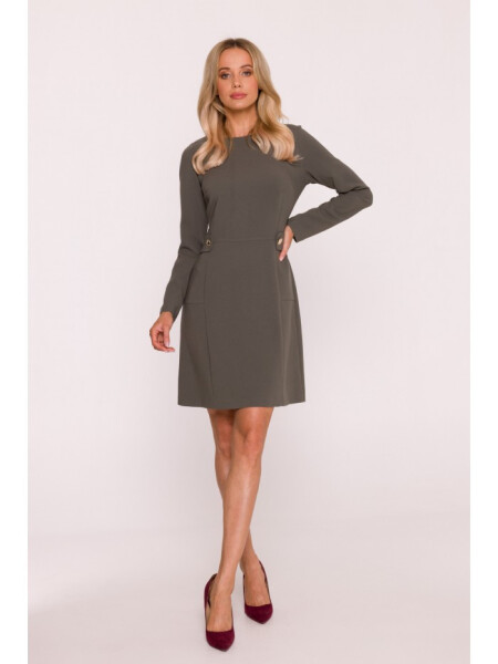 Dámské šaty S419 Khaki tmavě zelená - Stylove XL khaki-tm.Zelená