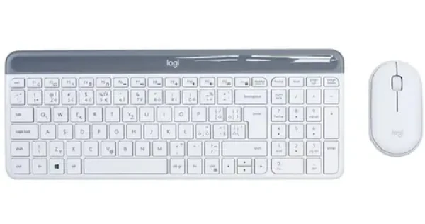 Logitech Slim Wireless Combo MK470 CZ bílá / bezdrátová sada klávesnice a myši / CZ verze (920-009205CZS)