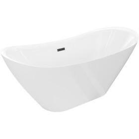 MEXEN/S - Lotos volně stojící vana 150 x 75, bílá, sifon a přepad černá 52051507700-70