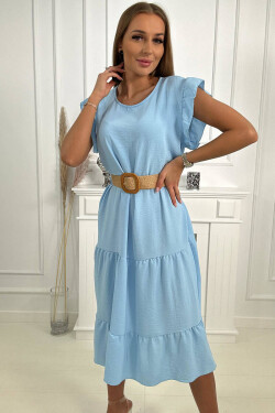 Modré šaty s volánky