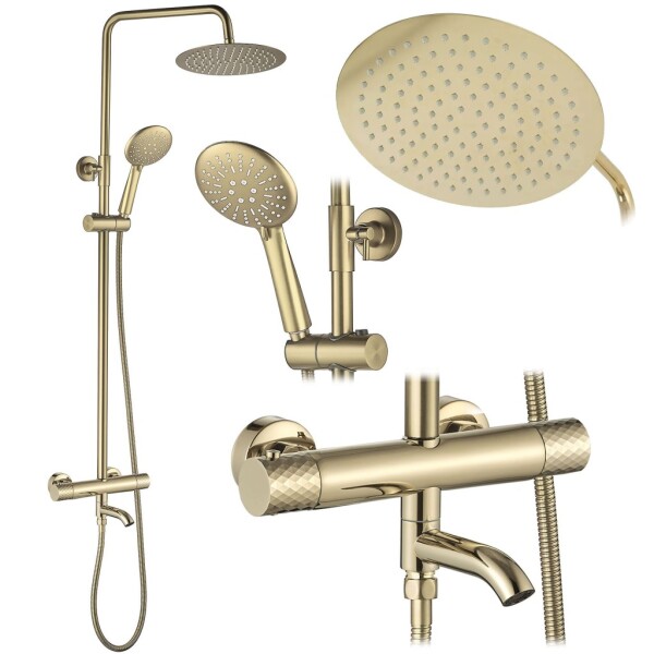 REA - Sprchová sada s termostatem LUNGO Diamond - Gold REA-P5960