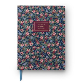 Rifle Paper Co. Linkovaný deník Rosa, modrá barva, textil