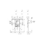 Duofix Předstěnová instalace pro umyvadlo Geberit ONE 105 cm, pro nástěnnou armaturu ONE, podomítkový sifon a prvek Clou, na výšku místnosti 111.073.00.2