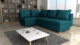 FRONTI Rohová rozkládací sedačka DREAMER tyrkysová - MALMO 85 17403
