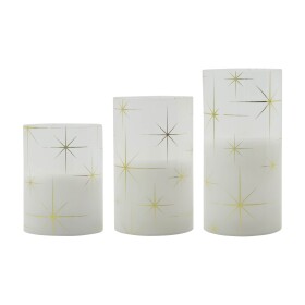 House Doctor Skleněná LED svíčka Star White – set 3 ks, bílá barva, sklo