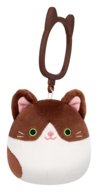 Squishmallows Klíčenka Tmavě hnědá kočka - Glaudini 9 cm