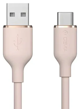 Devia Jelly Series růžová / Nabíjecí kabel / USB-A - USB-C / 1,2 m / silikonový (6938595386640)