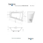 BESCO - Asymetrická vana INTIMA DUO SLIM - Nožičky k vaně - Bez nožiček, Rozměr vany - 170 × 125 cm, Způsob provedení - Levé VANINTID17SLIML