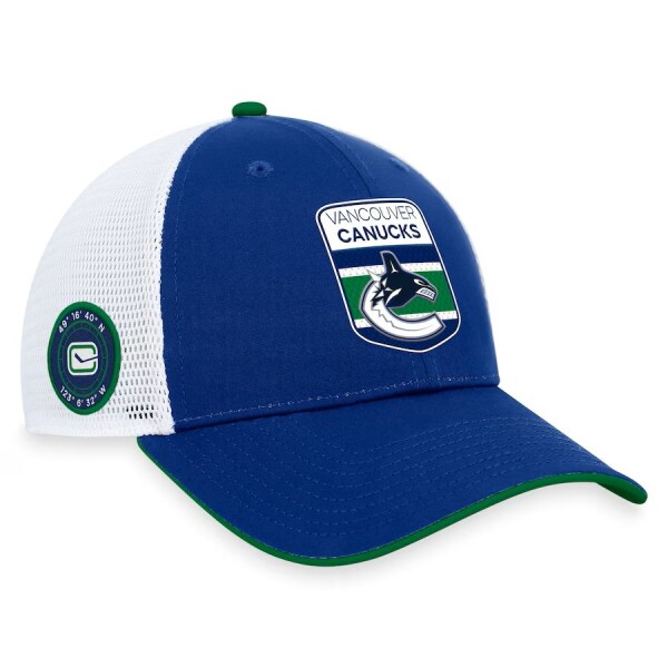 Fanatics Pánská kšiltovka Vancouver Canucks Draft 2023 Podium Trucker Adjustable Authentic Pro