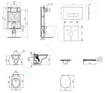 IDEAL STANDARD - ProSys Set předstěnové instalace, klozet Alpha se sedátkem, tlačítko Oleas M1, chrom mat ProSys80M SP107