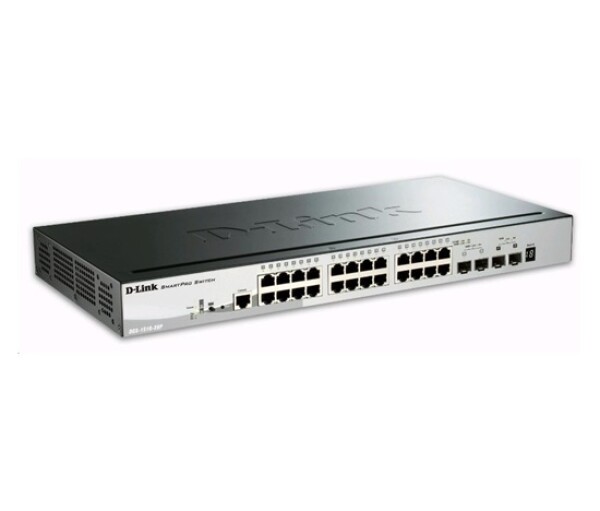 D-Link DGS-1510-28P 28-Port Gigabit Stackable SmartPro PoE Switch, 24x gigabit RJ45, 2x 10G SFP+ port, 2x SFP port EDF_385531