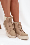 Dámské zimní boty s kožíškem Lee Cooper – béžové Velikost: 38
