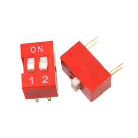 DIP přepínač - 2,54 mm; 2 sekce