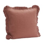 MADAM STOLTZ Povlak na polštář Ruffled Maroon 50 × 50 cm, červená barva, hnědá barva, textil