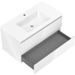 MEXEN/S - Orio koupelnová skříňka 90 cm s umyvadlem Otis, 2 zásuvky, bílá lesk 91A10-09047-2-BFF00-W18M00