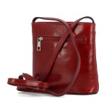 Luxusní dámská kožená crossbody kabelka Violiana, červená
