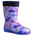 Demar Dámské zateplené holinky RAINNY LUX PRINT 0546 D fialka 39-40