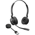 Jabra Engage 55 SE Stereo Link400a MS Sluchátka On Ear DECT, kabelová stereo černá Potlačení hluku Vypnutí zvuku mikrofonu