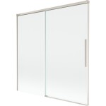 MEXEN/S - Rox vanová zástěna 2-křídlová posuvná 160 x 150, transparent, nikl kartáčovaný 8C9-160-001-97-00