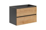 COMAD - Skříňka pod umyvadlo 80cm 2 zásuvky MONAKO GREY OAK 5907611652831