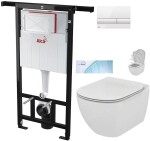 ALCADRAIN Jádromodul - předstěnový instalační systém s bílým tlačítkem M1710 + WC Ideal Standard Tesi se sedátkem SoftClose, AquaBlade AM102/1120 M1710 TE1