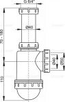 Alcadrain Sifon dřezový s převlečnou maticí 6/4" A443-DN50/40 A443-DN50/40