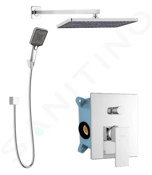 Kielle Sprchový set s baterií pod omítku, pro 2 spotřebiče, s příslušenstvím a tělesem, chrom 20611SP20