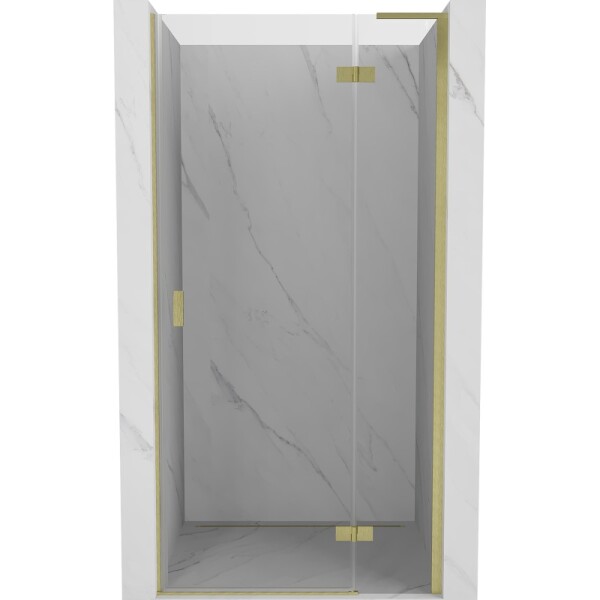 MEXEN/S - Mist-H L sprchové dveře křídlové pravé 100, transparent, zlatá kartáčovaná 8A5L-100-000-55-00-P