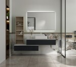 Erga Megan, LED zrcadlo 120x80cm v černém rámu, 3105 lm, 3 barvy světla, zadní osvětlení, ERG-V01-MEGAN-1280-BK