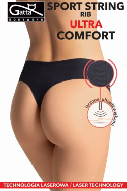 Dámské kalhotky - SPORT STRING RIB ULTRA COMFORT černá M