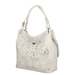 Trendy dámská koženková kabelka na rameno Tiara, krémová