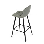 Židle barová, zelená látka, čtyřnohá kovová podnož, černý mat