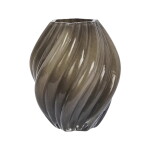 MADAM STOLTZ Exkluzivní set: Skleněná váza Taupe + aranžovací kroužek Hanataba, béžová barva, šedá barva, hnědá barva, sklo