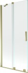 MEXEN/S - Velar Dvoukřídlá posuvná vanová zástěna 95 x 150 cm, transparent, zlatá 896-095-000-01-50