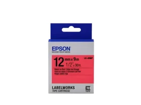 Epson LK-4RBP / Páska do štítkovače / Pastel / černá na červené / 12 mm / 9 m (C53S654007)