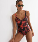SUMMER PALM – Plavky s kosticemi pro tvarovanou podporu Triumph BROWN 44C