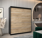 Šatní skříň Abi V1 Barva korpusu: Černá, Rozměry: 120 cm, Dveře: Dub artisan