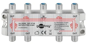 Goobay SAT/TV 1:8 / Anténní rozbočovač / 9x F(F) / 5-2450 MHz / kovový (67005)