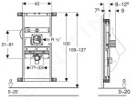 GEBERIT - Kombifix Montážní prvek pro pisoár, 109-127 cm, univerzální, pro skryté ovládání splachování pisoáru 457.689.00.1