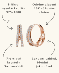 Elenys pozlacené náušnice s krystaly Swarovski® 18K růžové zlato