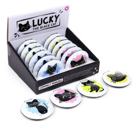 Kompaktní zrcátko - Černá kočka (mix)