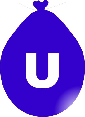 Balónek písmeno U modré balonky.cz Balónek písmeno U modré balonky.cz