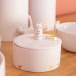 Räder Porcelánová úložná dóza Cat, bílá barva, porcelán