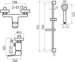 NOVASERVIS - Koupelnová sada sprchová Titania Cosmos, chrom 90261KIT,0