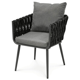 Zahradní židle, kov, látka, šedá, AZC-1105 GREY