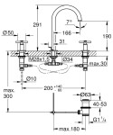 GROHE - Atrio Umyvadlová baterie s výpustí a otočným výtokem, velikost M, 3-otvorová instalace, chrom 20008003