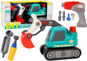 Mamido Pásový bagr kreslený ke šroubování DIY tyrkysový