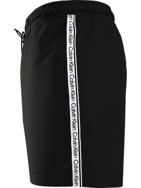 Pánské plavky Medium Drawstring Swim Shorts Logo Tape KM0KM00741BEH černá Calvin Klein